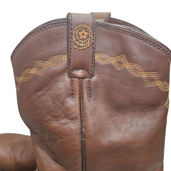 Justin Womens Brown Leather Western Boots With Embroidered Design Size 9 B Durab - Picture 6 of 11